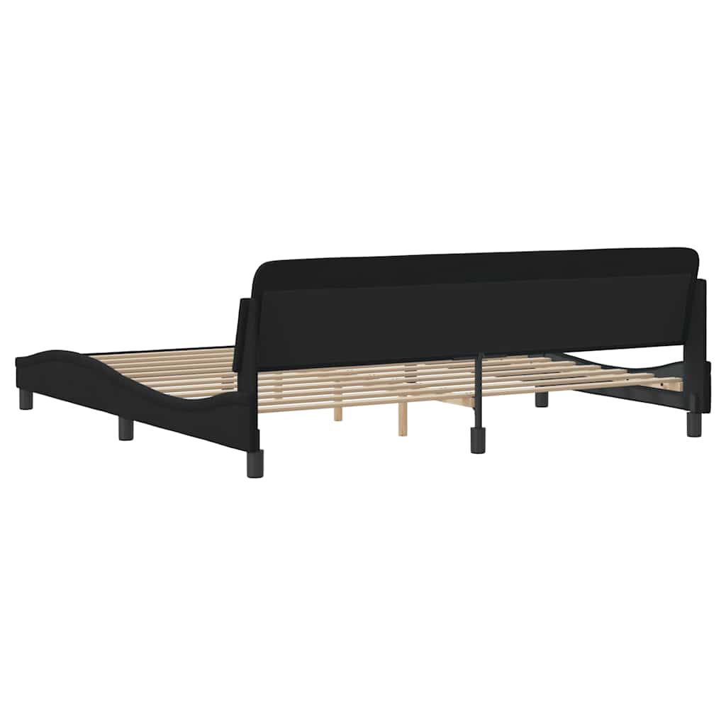 Cadre de lit Dover noir 200x200 cm velours