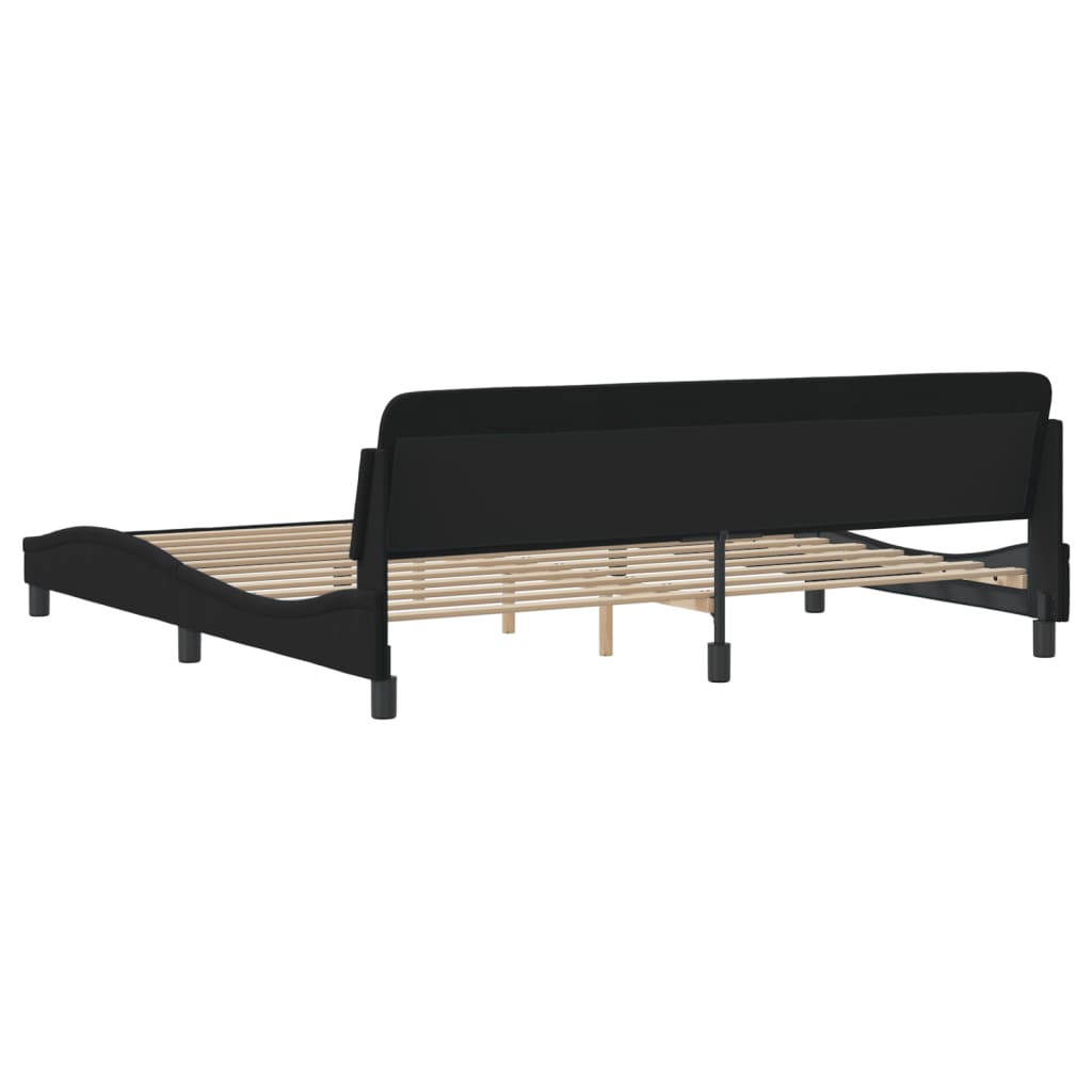 Cadre de lit sans matelas noir 200x200 cm velours - XIOS