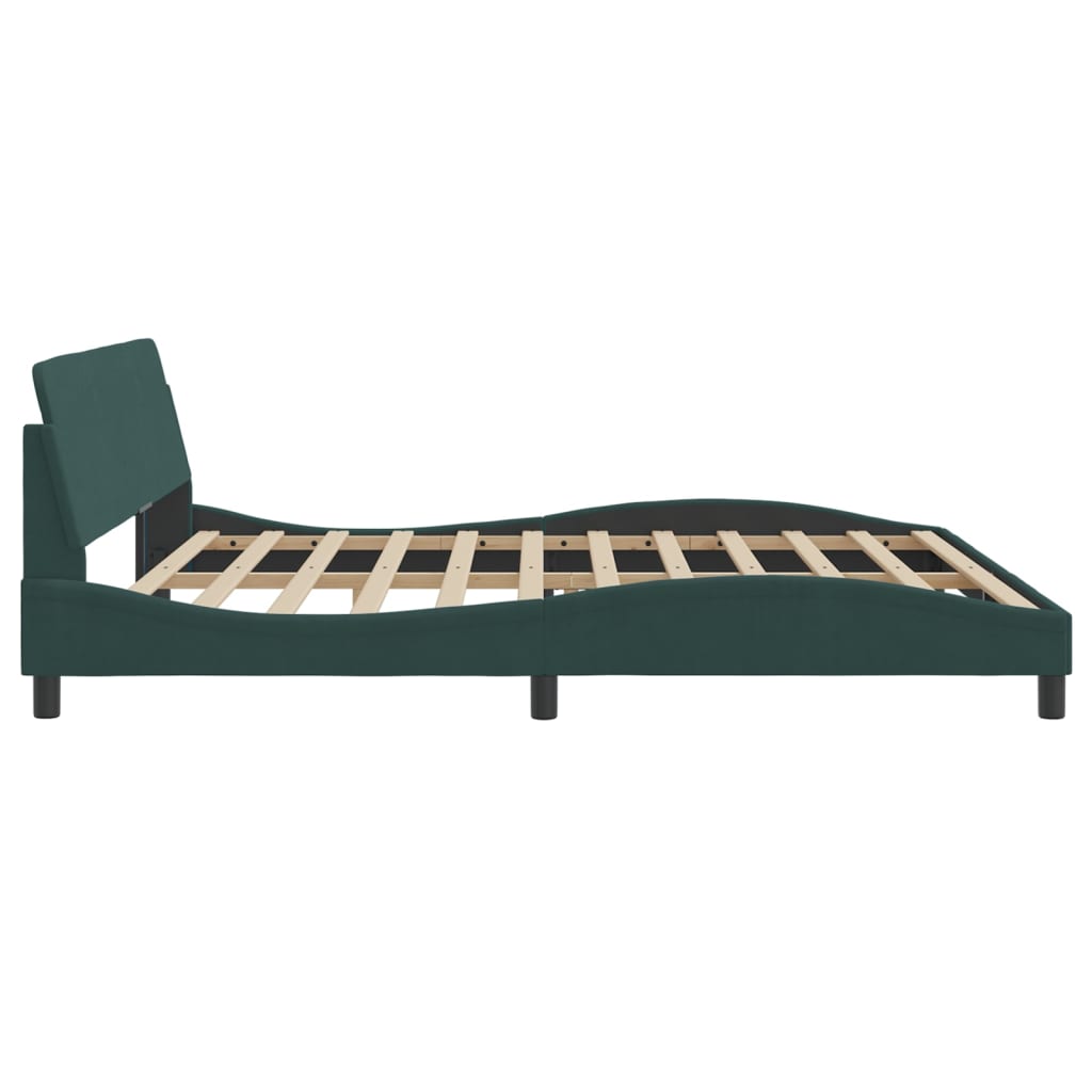 Cadre de lit sans matelas vert foncé 200x200 cm velours - XIOS