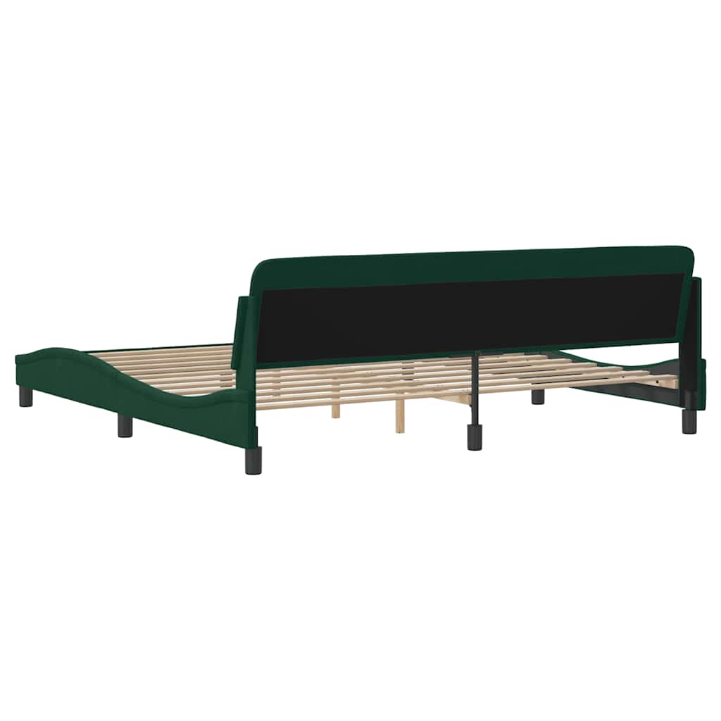 Cadre de lit Dover vert foncé 200x200 cm velours