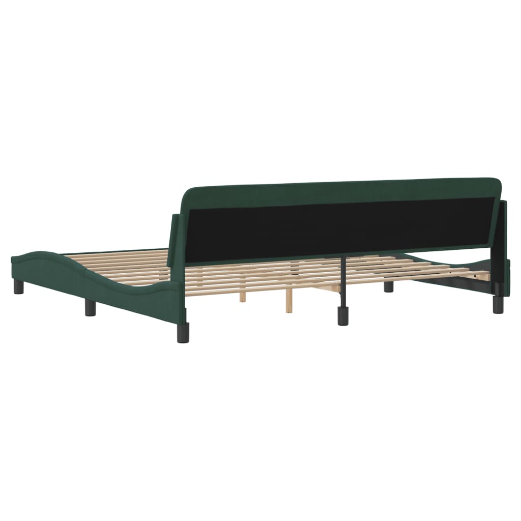 Cadre de lit sans matelas vert foncé 200x200 cm velours - XIOS