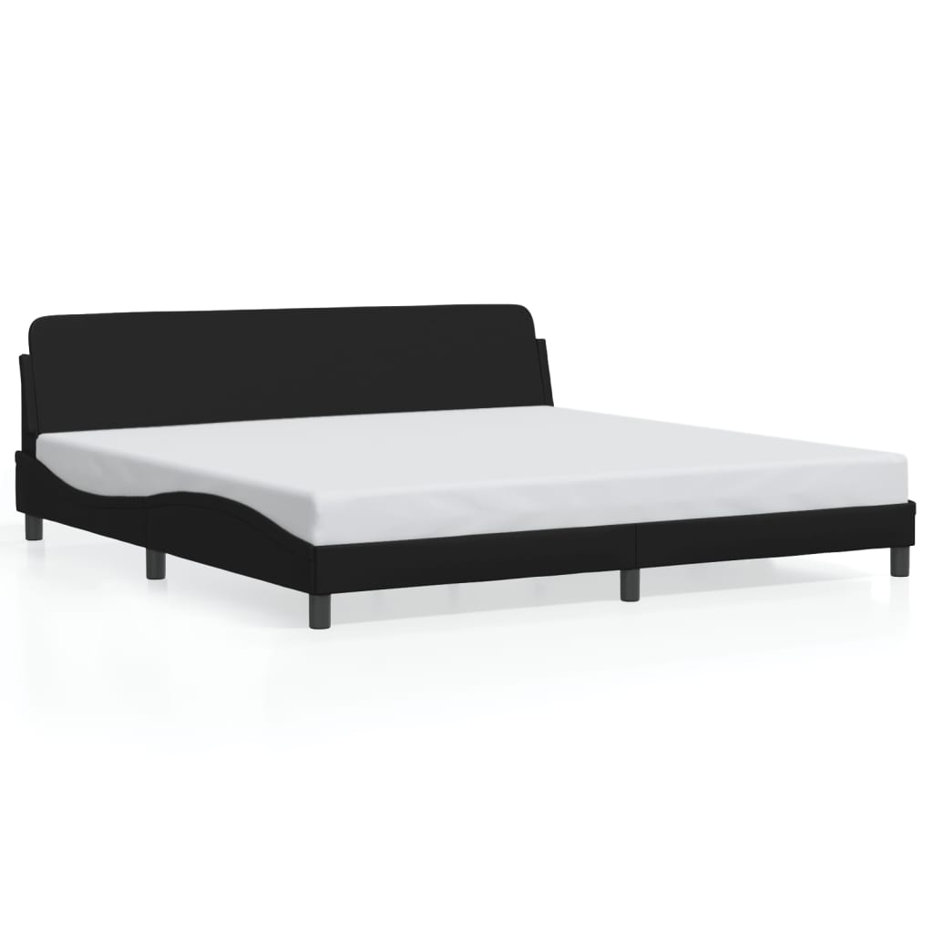 Cadre de lit Dover noir 200x200 cm similicuir - XIOS