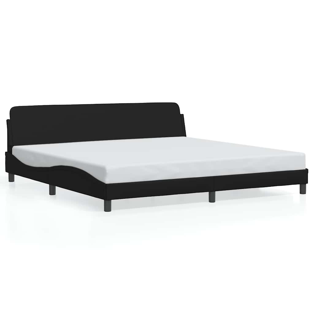 Cadre de lit Dover noir 200x200 cm similicuir - XIOS