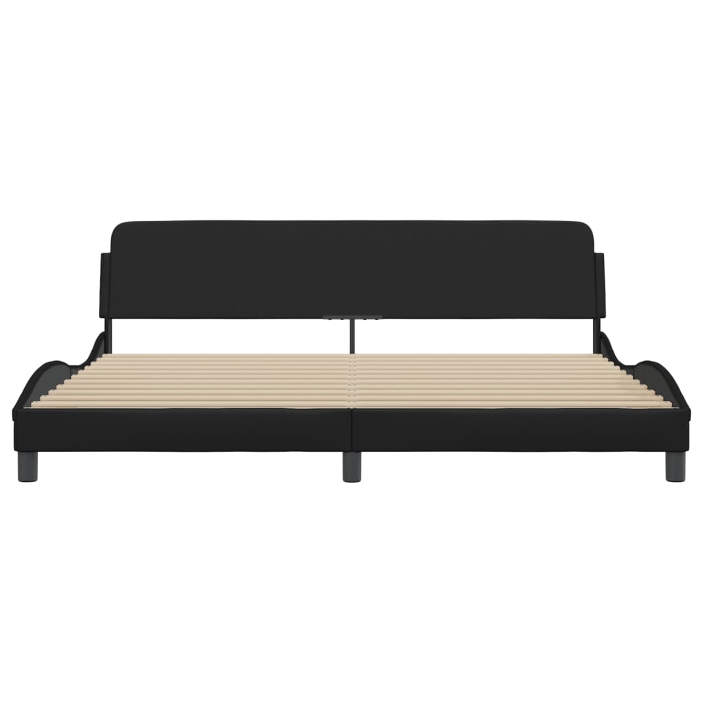 Cadre de lit Dover noir 200x200 cm similicuir - XIOS