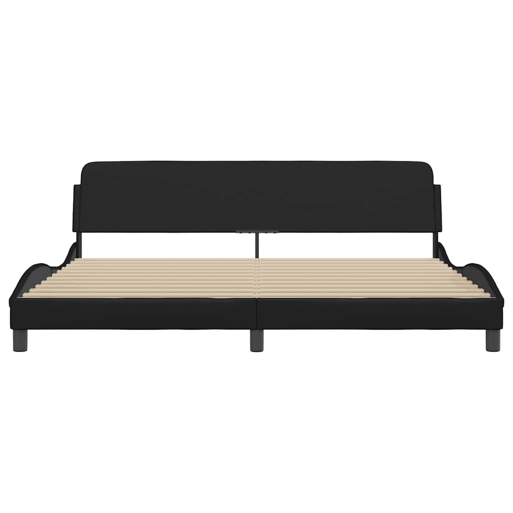 Cadre de lit Dover noir 200x200 cm similicuir - XIOS