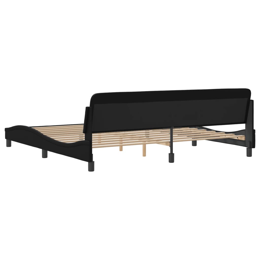 Cadre de lit Dover noir 200x200 cm similicuir - XIOS