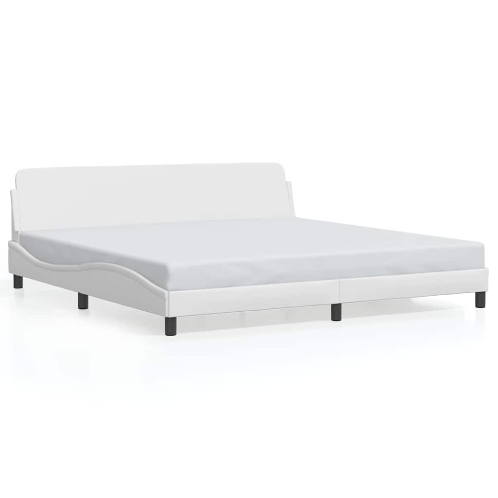 Cadre de lit Dover blanc 200x200 cm similicuir - XIOS