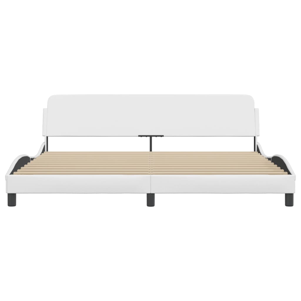 Cadre de lit Dover blanc 200x200 cm similicuir - XIOS