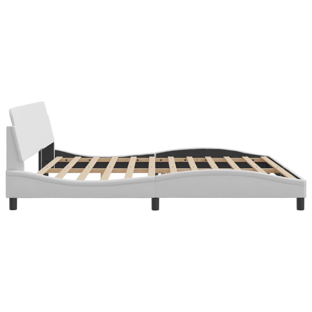 Cadre de lit Dover blanc 200x200 cm similicuir - XIOS