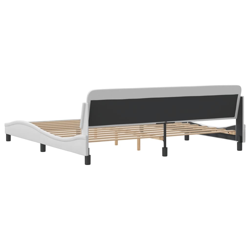Cadre de lit Dover blanc 200x200 cm similicuir - XIOS