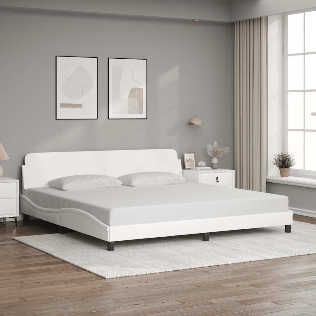 Cadre de lit Dover blanc 200x200 cm similicuir - XIOS