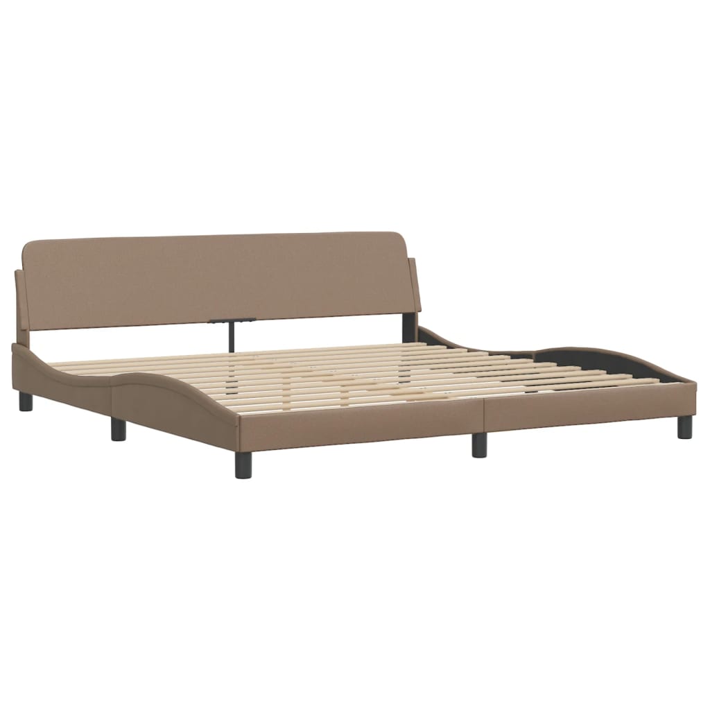 Cadre de lit sans matelas cappuccino 200x200 cm similicuir - XIOS