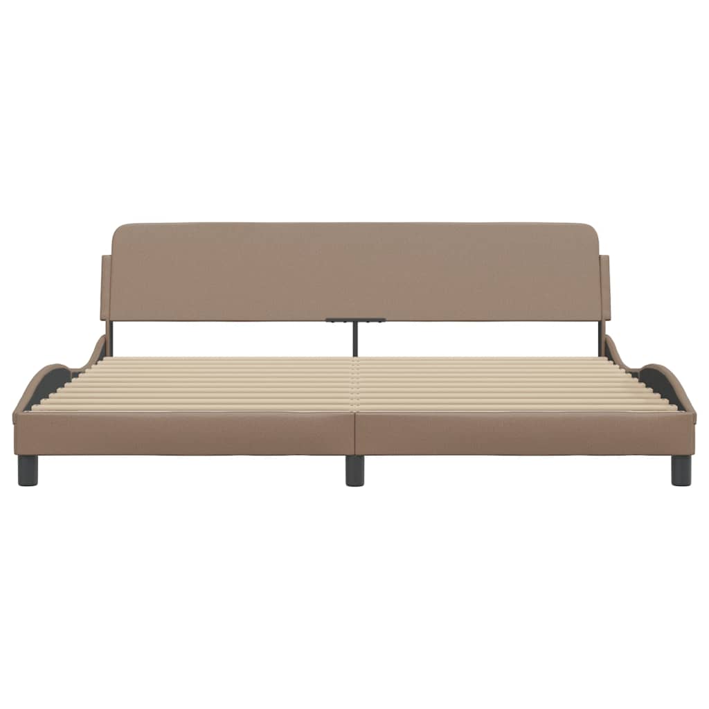 Cadre de lit sans matelas cappuccino 200x200 cm similicuir - XIOS