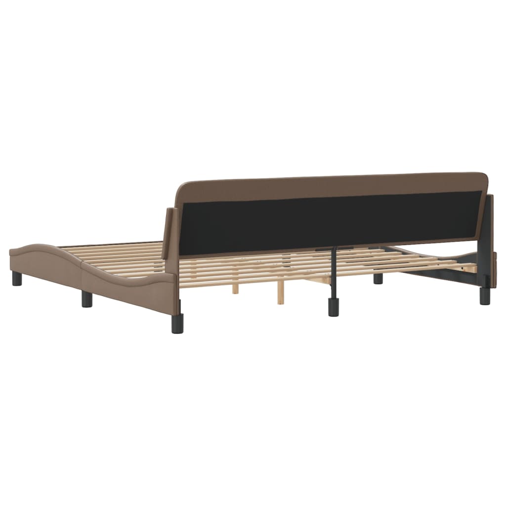 Cadre de lit sans matelas cappuccino 200x200 cm similicuir - XIOS