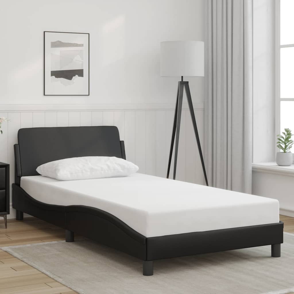 Cadre de lit Dover noir 100x190 cm similicuir - XIOS