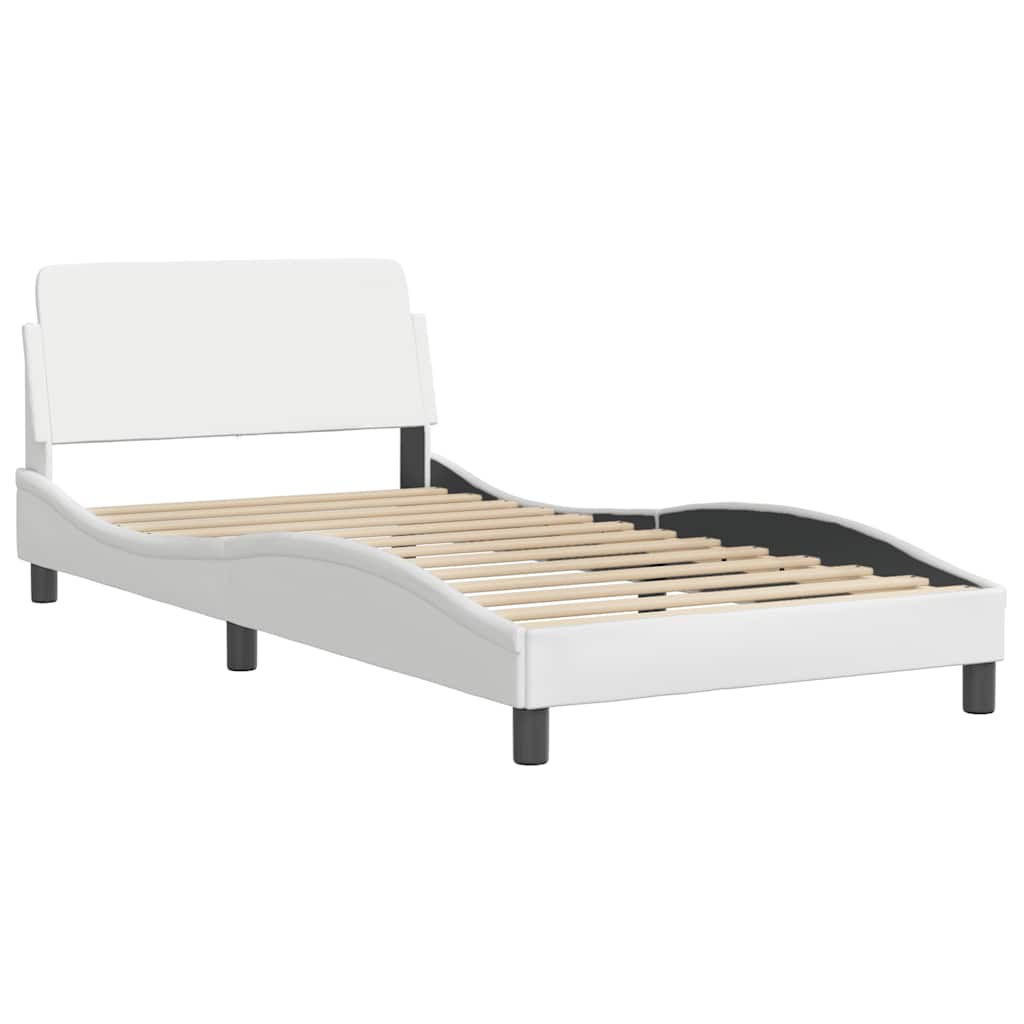 Cadre de lit Dover blanc 100x190 cm similicuir