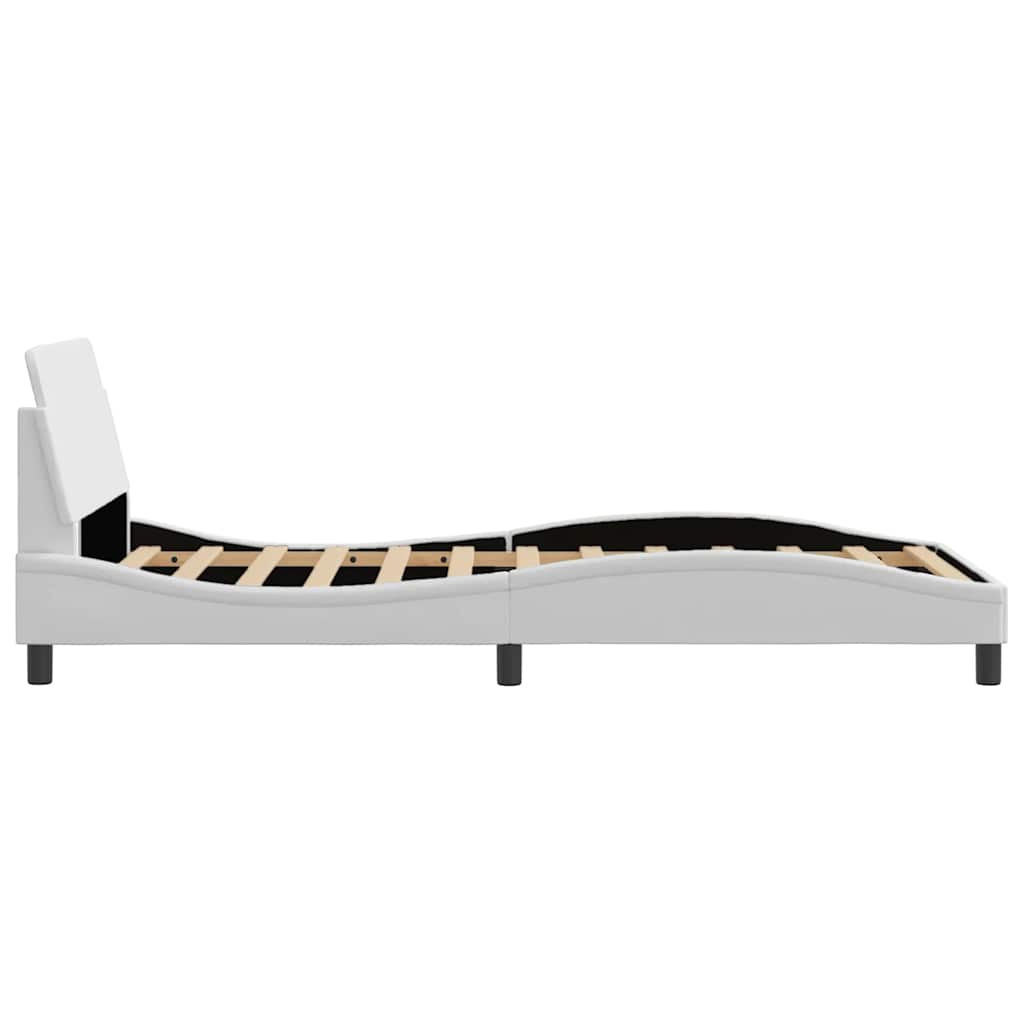 Cadre de lit Dover blanc 100x190 cm similicuir