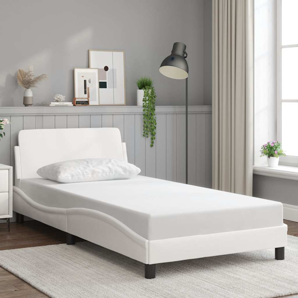 Cadre de lit Dover blanc 100x190 cm similicuir