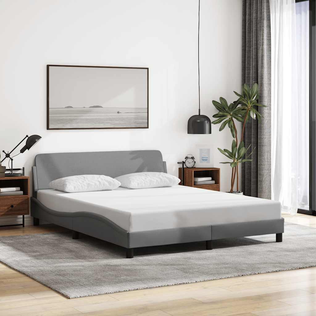 Cadre de lit Dover gris clair 152x203 cm tissu - XIOS