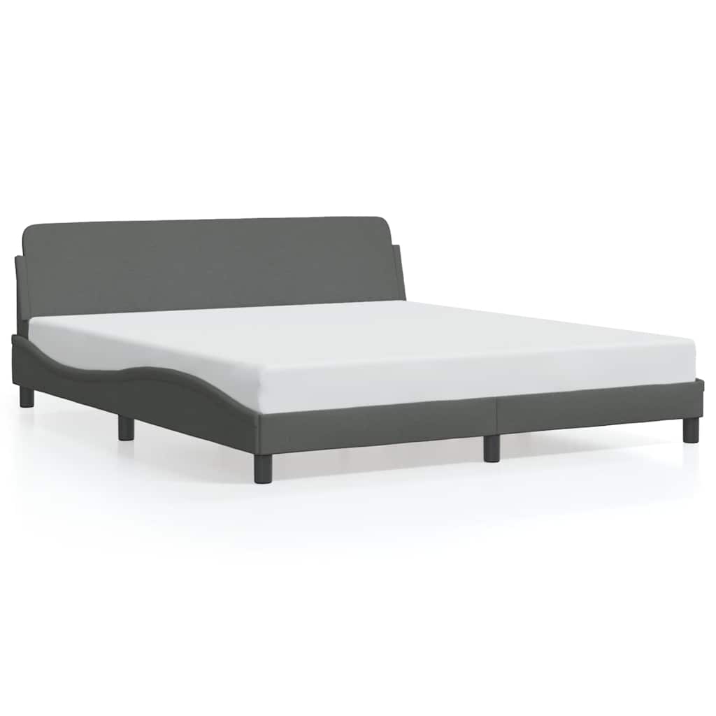 Cadre de lit Dover gris foncé 152x203 cm tissu - XIOS