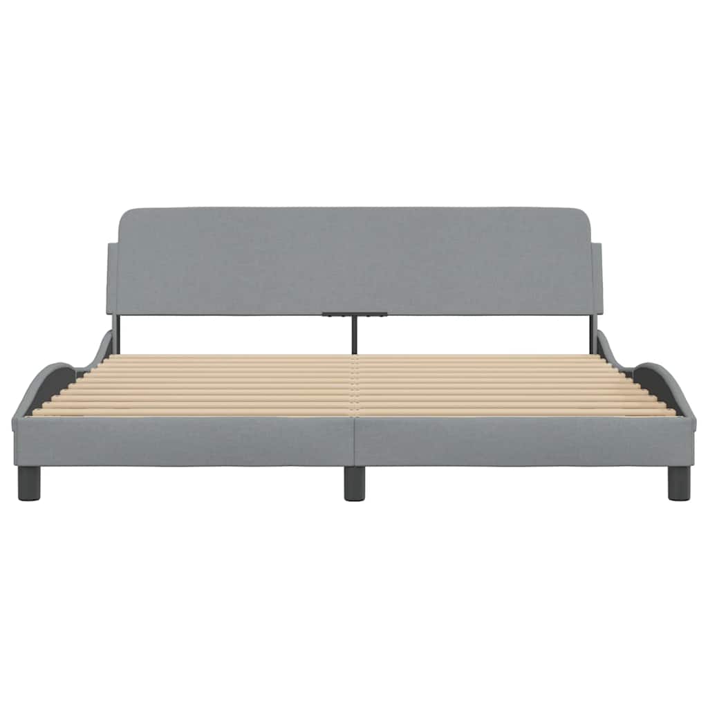 Cadre de lit Dover gris clair 183x213 cm tissu - XIOS