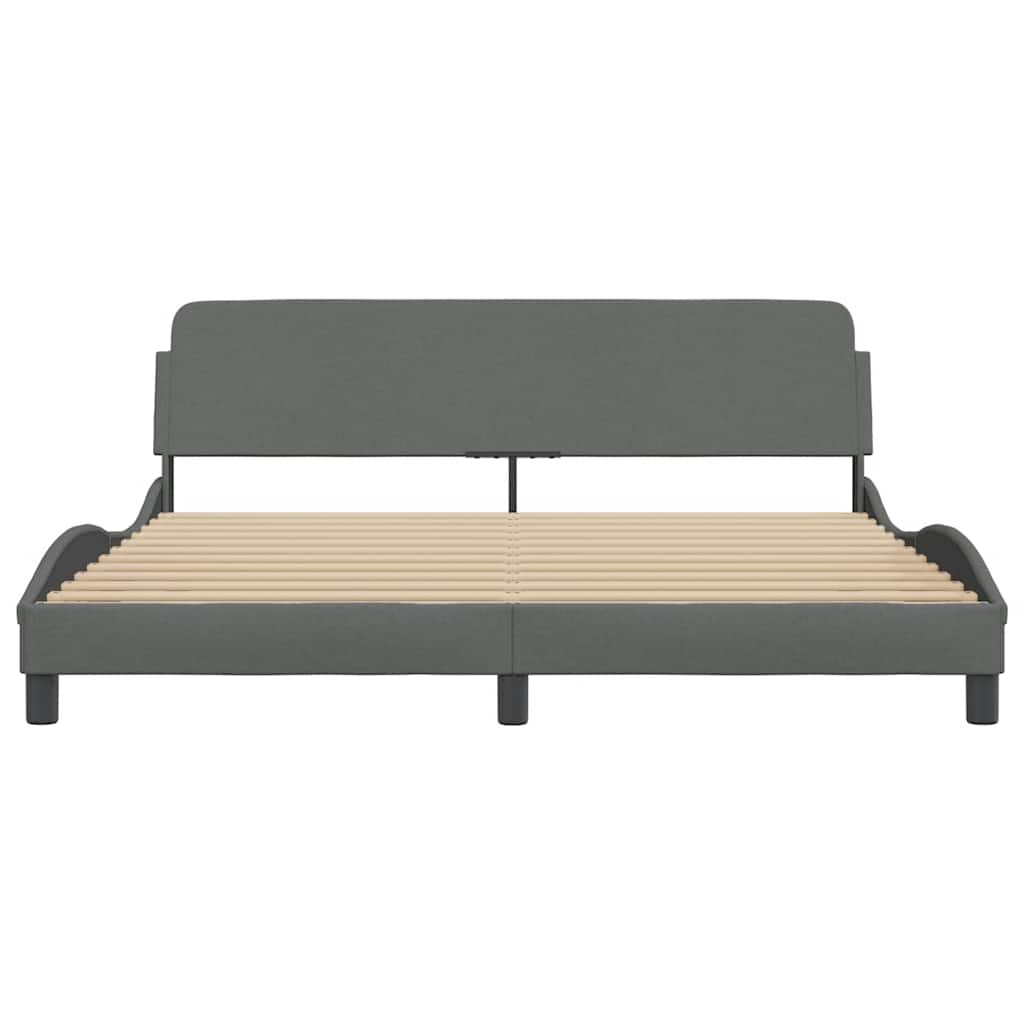 Cadre de lit Dover gris foncé 183x213 cm tissu - XIOS