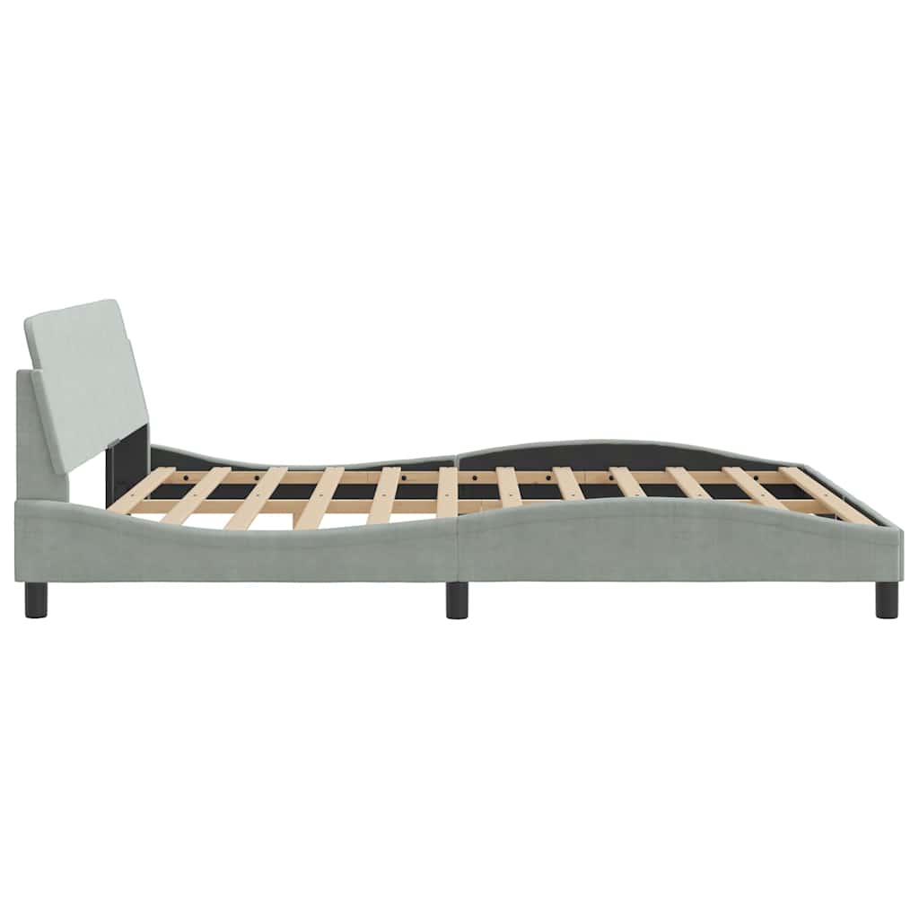 Cadre de lit Dover gris clair 183x213 cm velours - XIOS