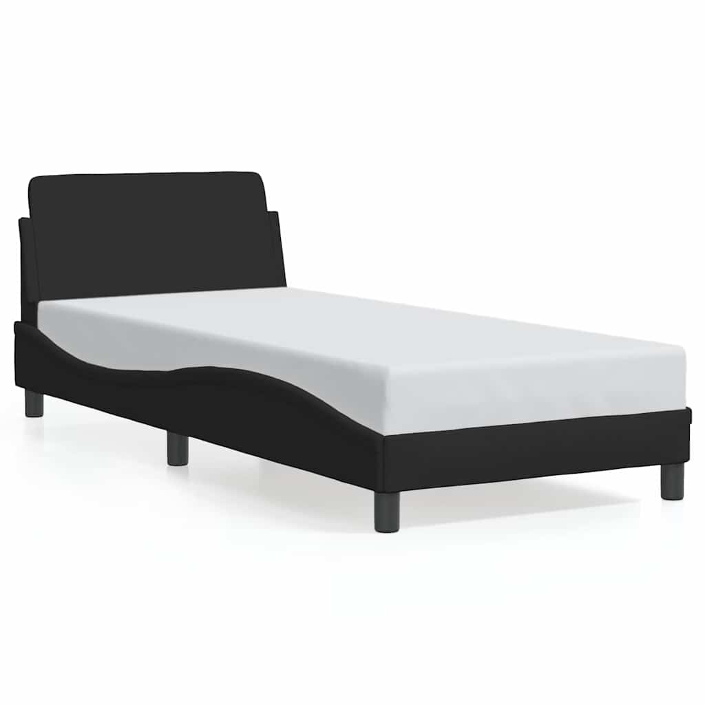 Cadre de lit Dover noir 90x190 cm en tissu - XIOS