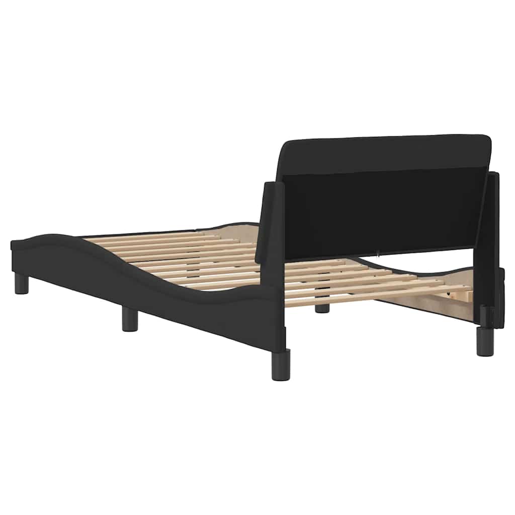 Cadre de lit Dover noir 90x190 cm en tissu - XIOS