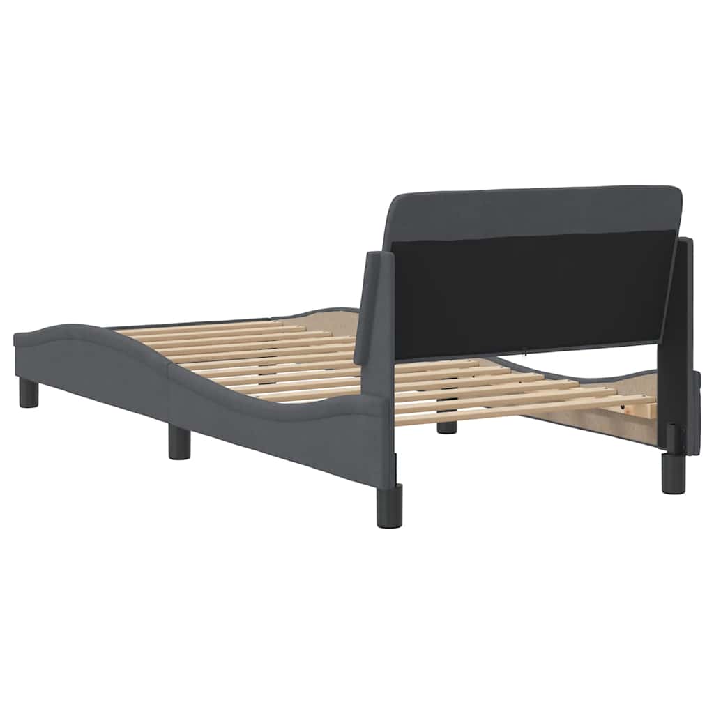 Cadre de lit Dover Gris foncé 90x190 cm velours - XIOS