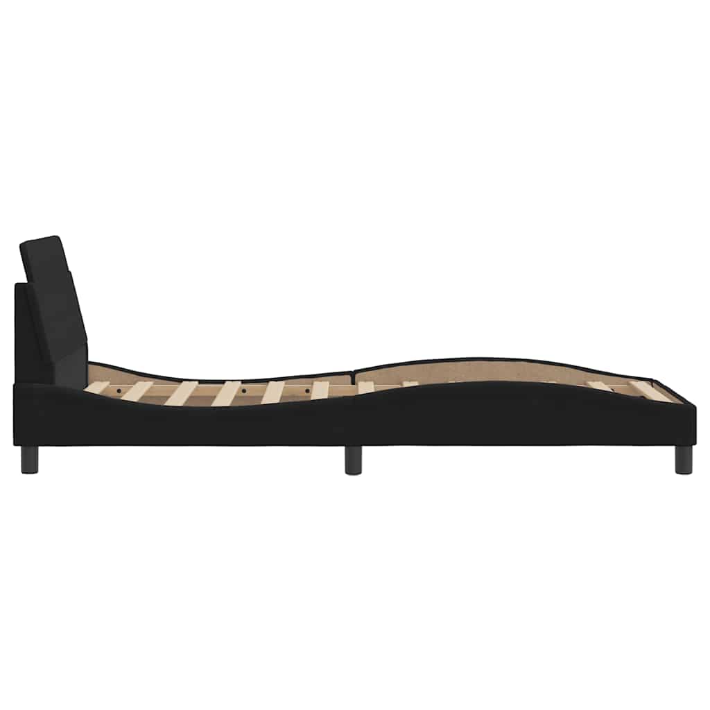 Cadre de lit Dover noir 90x190 cm velours - XIOS