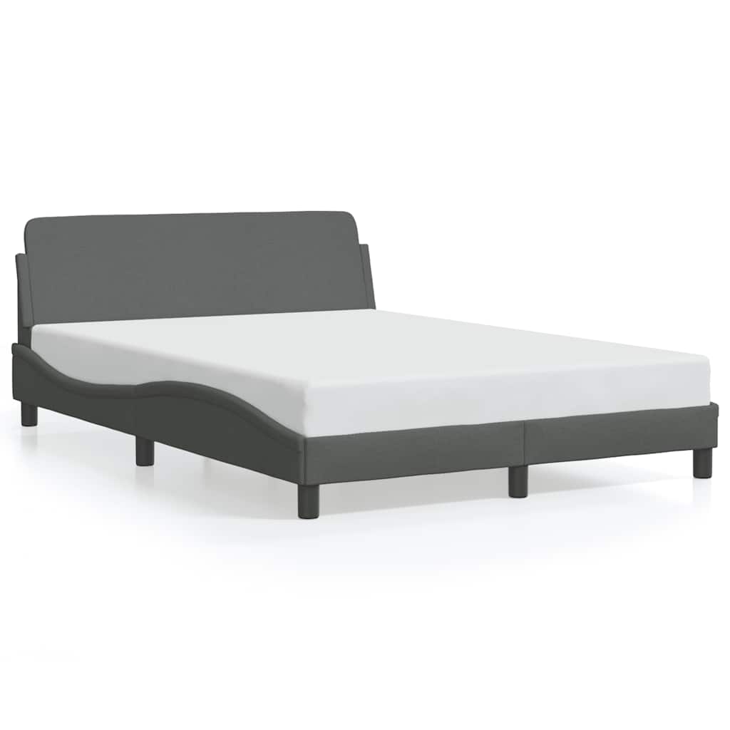 Cadre de lit Dover Gris foncé 135x190 cm tissu - XIOS