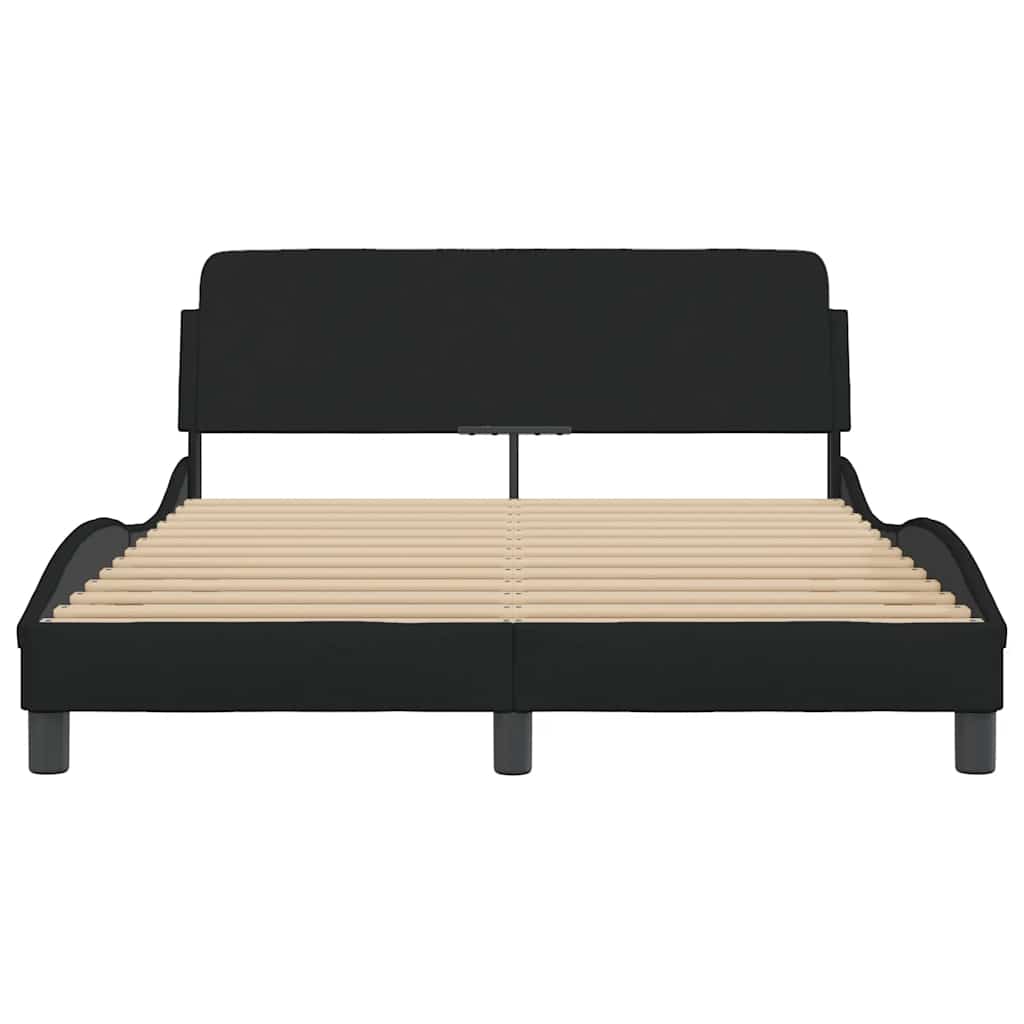 Cadre de lit Dover noir 135 x 190 cm en tissu - XIOS