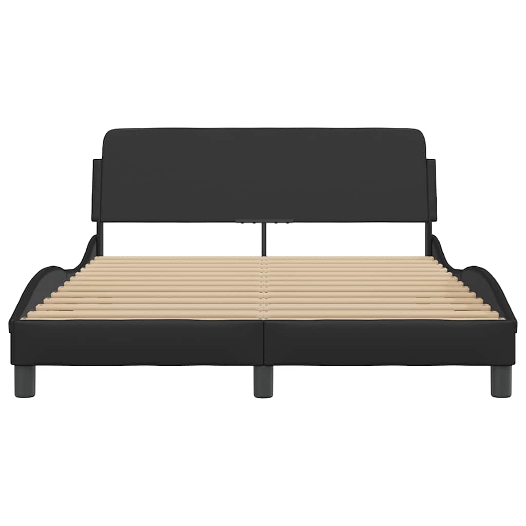 Cadre de lit Dover noir 135 x 190 cm en similicuir - XIOS