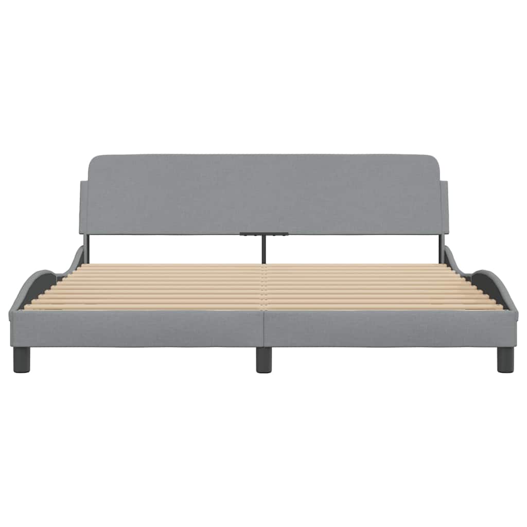 Cadre de lit Dover Gris clair 180x200 cm tissu - XIOS
