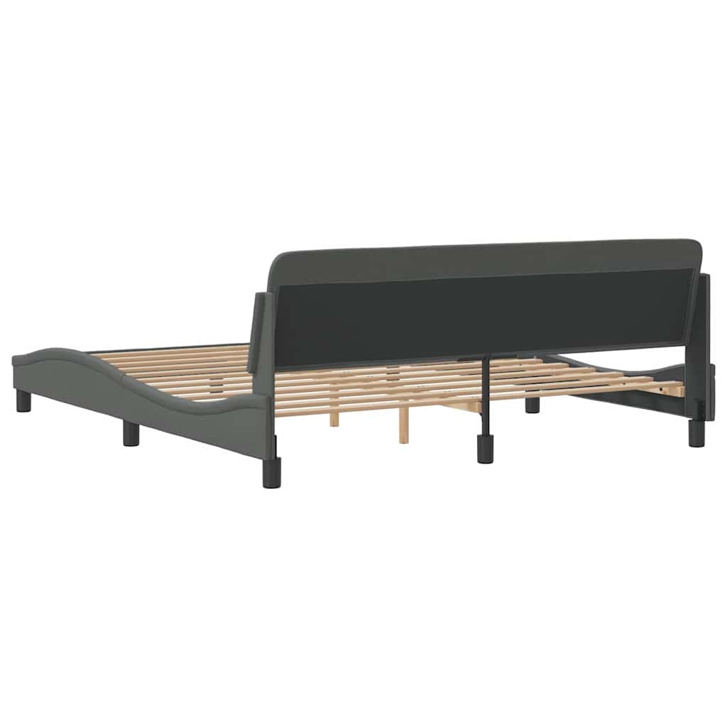 Cadre de lit Dover Gris foncé 180x200 cm tissu - XIOS