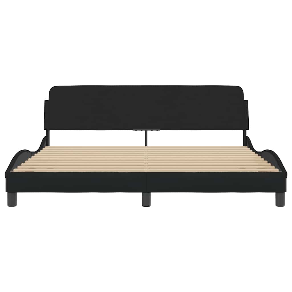 Cadre de lit Dover noir 180x200 cm en tissu - XIOS