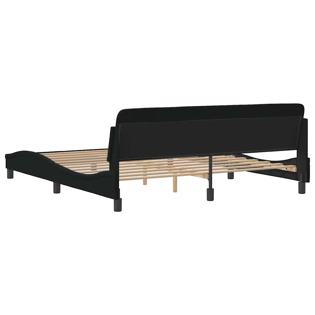 Cadre de lit Dover noir 180x200 cm en tissu - XIOS