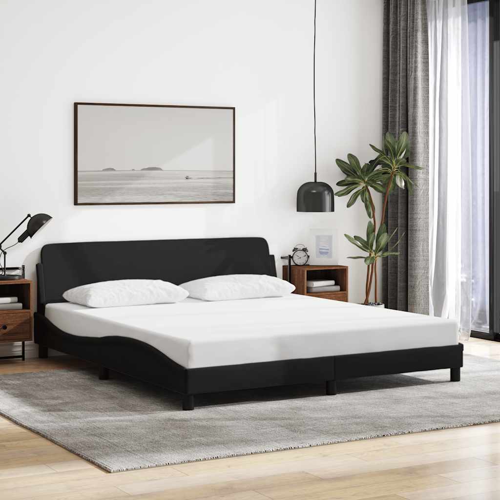 Cadre de lit Dover noir 180x200 cm en tissu - XIOS
