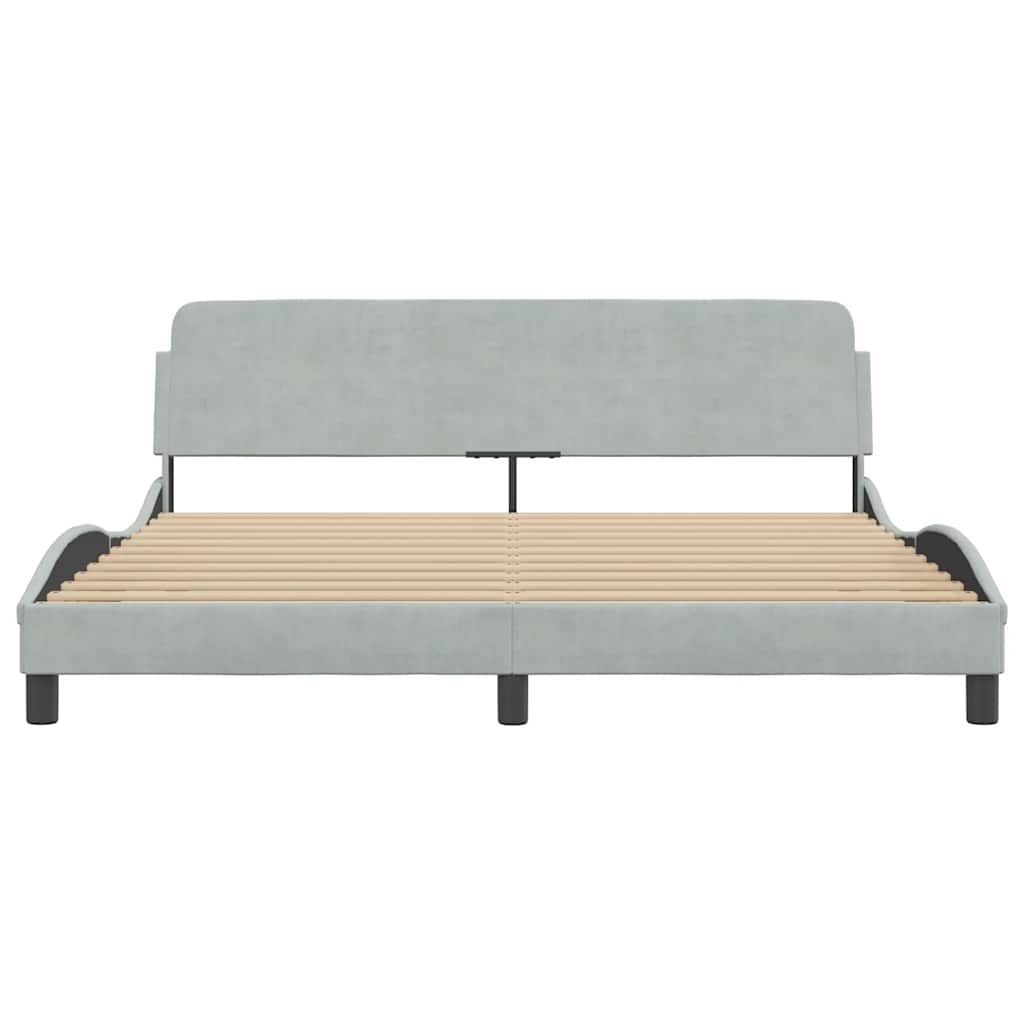 Cadre de lit Dover Gris clair 180x200 cm velours - XIOS