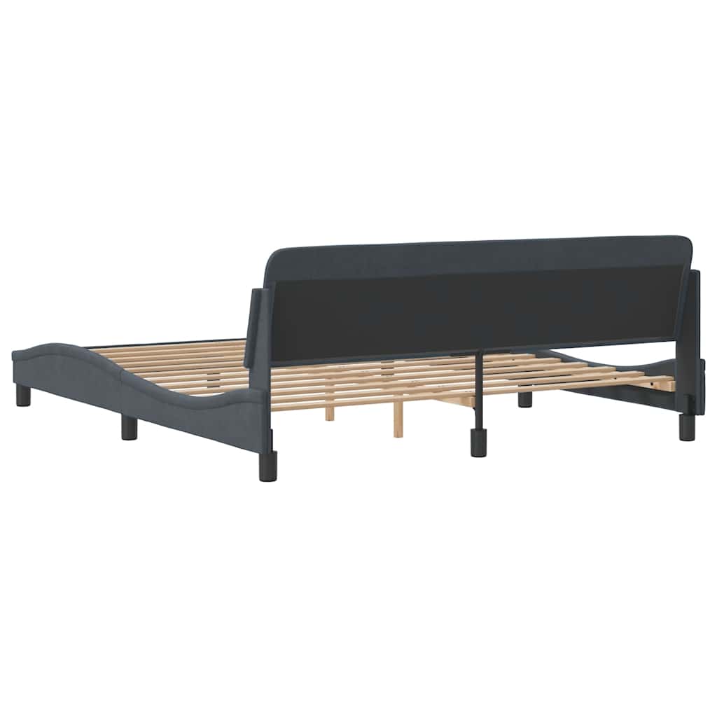 Cadre de lit Dover Gris foncé 180x200 cm velours - XIOS