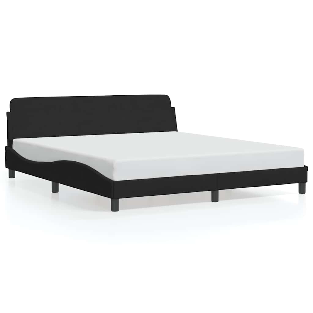 Cadre de lit Dover velours noir 180x200 cm - XIOS