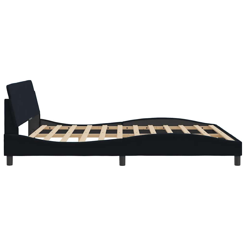 Cadre de lit Dover velours noir 180x200 cm - XIOS