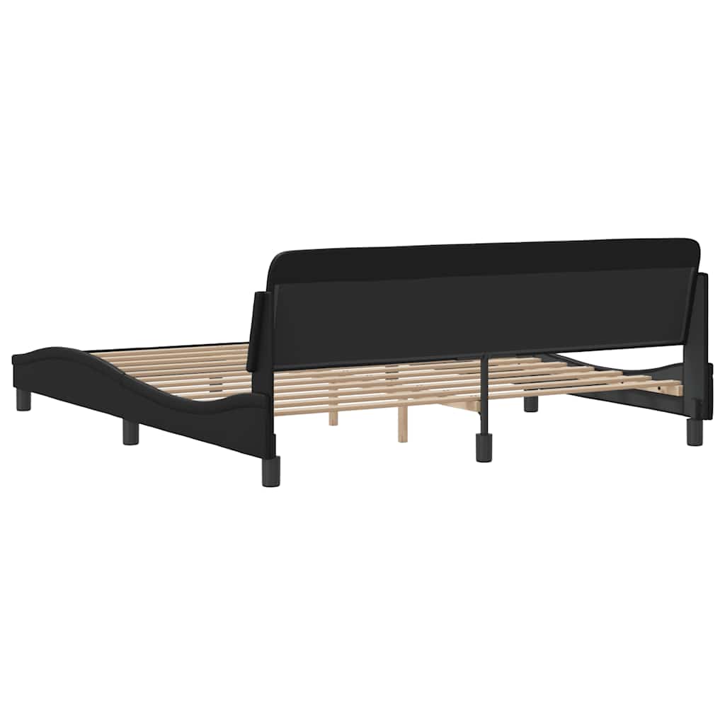 Cadre de lit Dover noir 180x200 cm en similicuir - XIOS