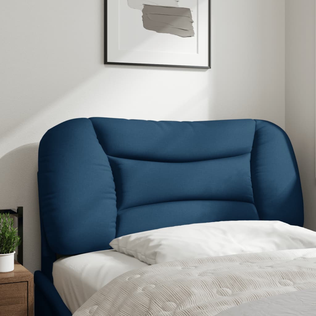 Coussin de tête de lit bleu 80 cm tissu - XIOS