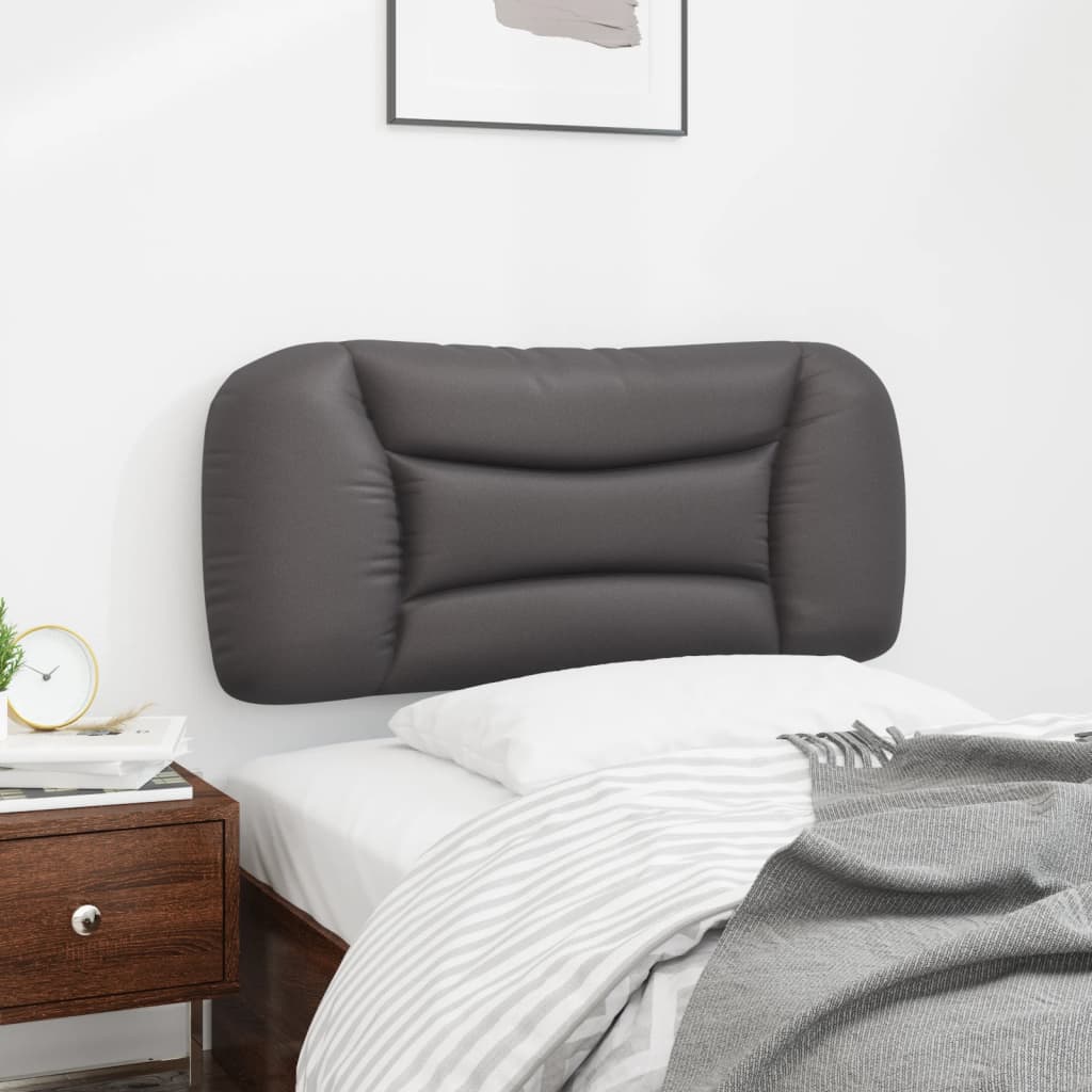 Coussin de tête de lit gris 80 cm similicuir - XIOS