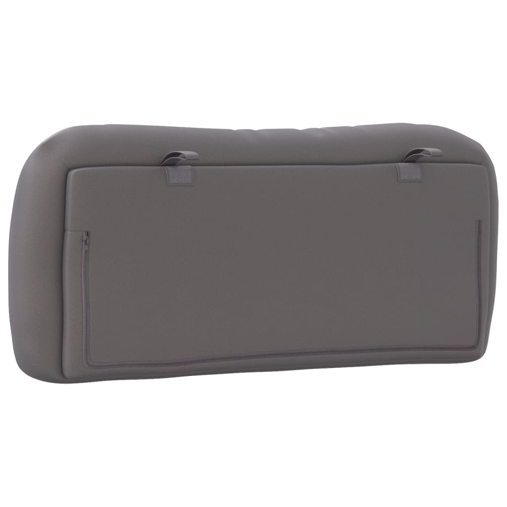 Coussin de tête de lit gris 80 cm similicuir - XIOS