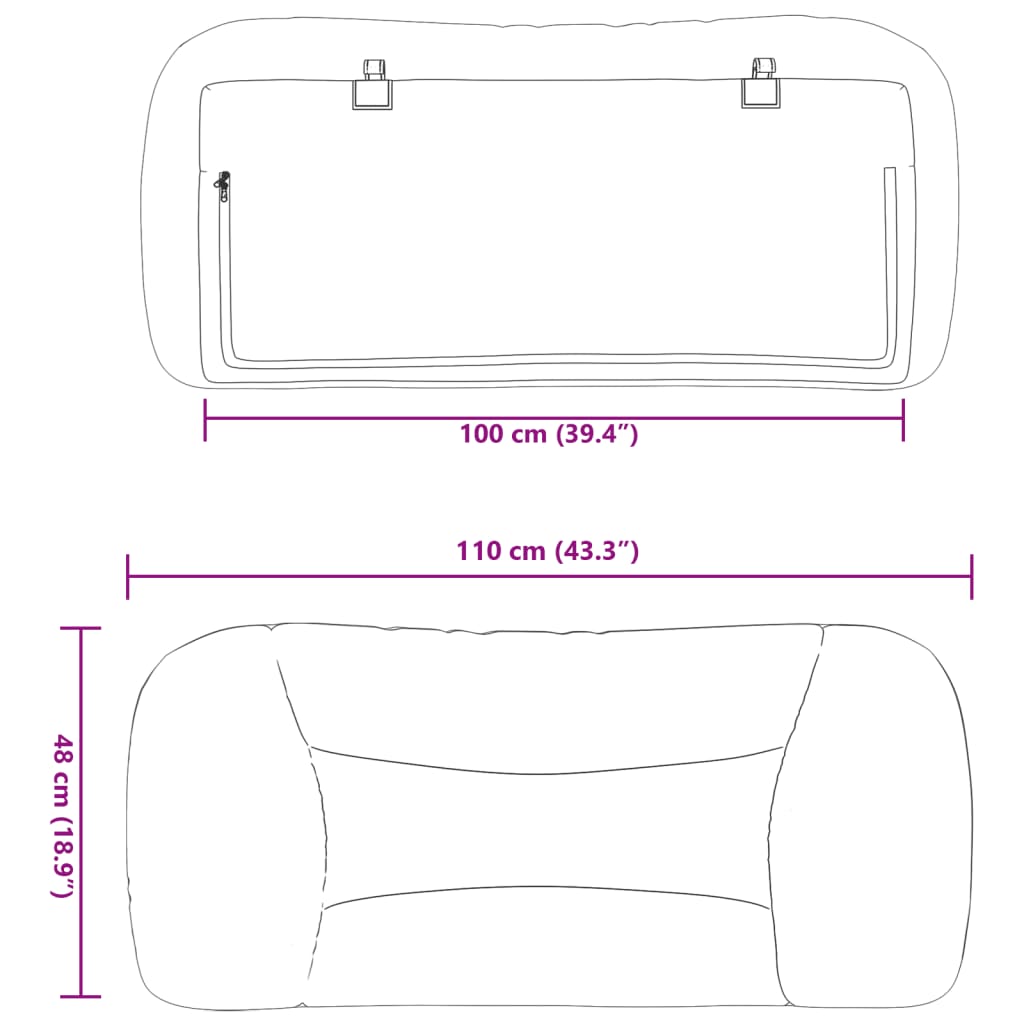 Coussin de tête de lit Hvar crème 100 cm tissu - XIOS