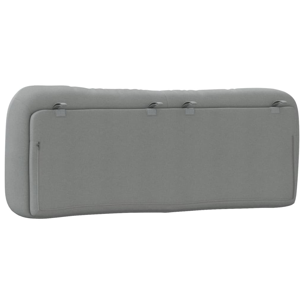 Coussin de tête de lit gris clair 140 cm tissu - XIOS