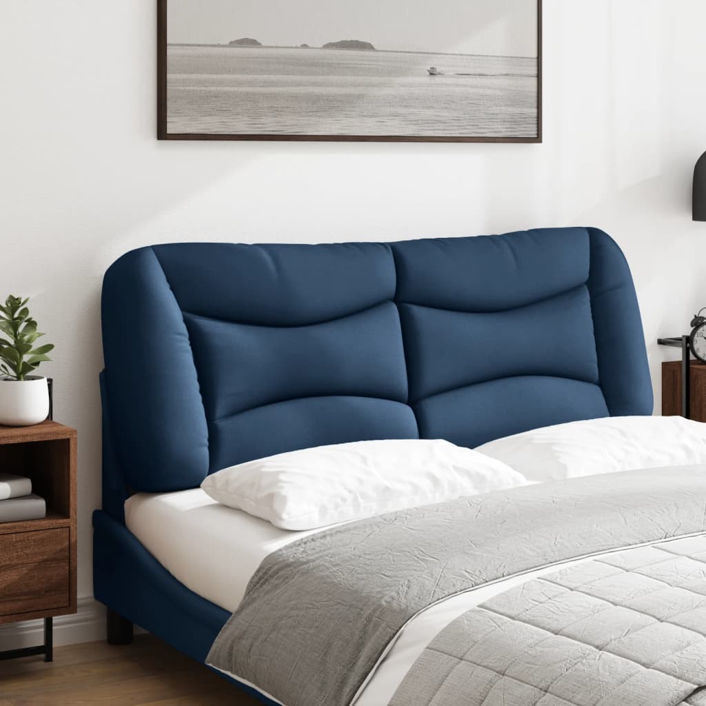 Coussin de tête de lit bleu 140 cm tissu - XIOS